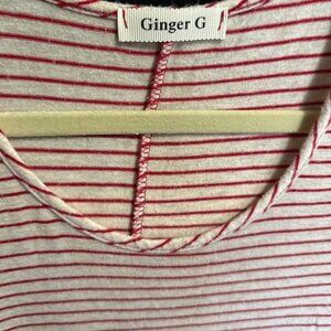 Ginger G Womens Small Striped TShirt‎ dress w/pockets Scoop